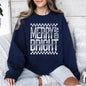 Merry and Bright, Christmas, Retro, Vintage Sweatshirt