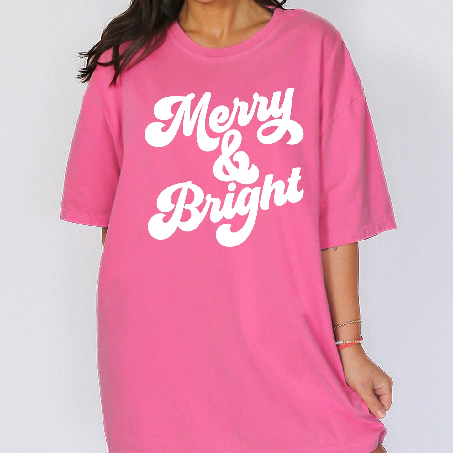 Merry and Bright, Classic Christmas, Winter, Santa, Xmas Tshirt Comfort Colors T-Shirt