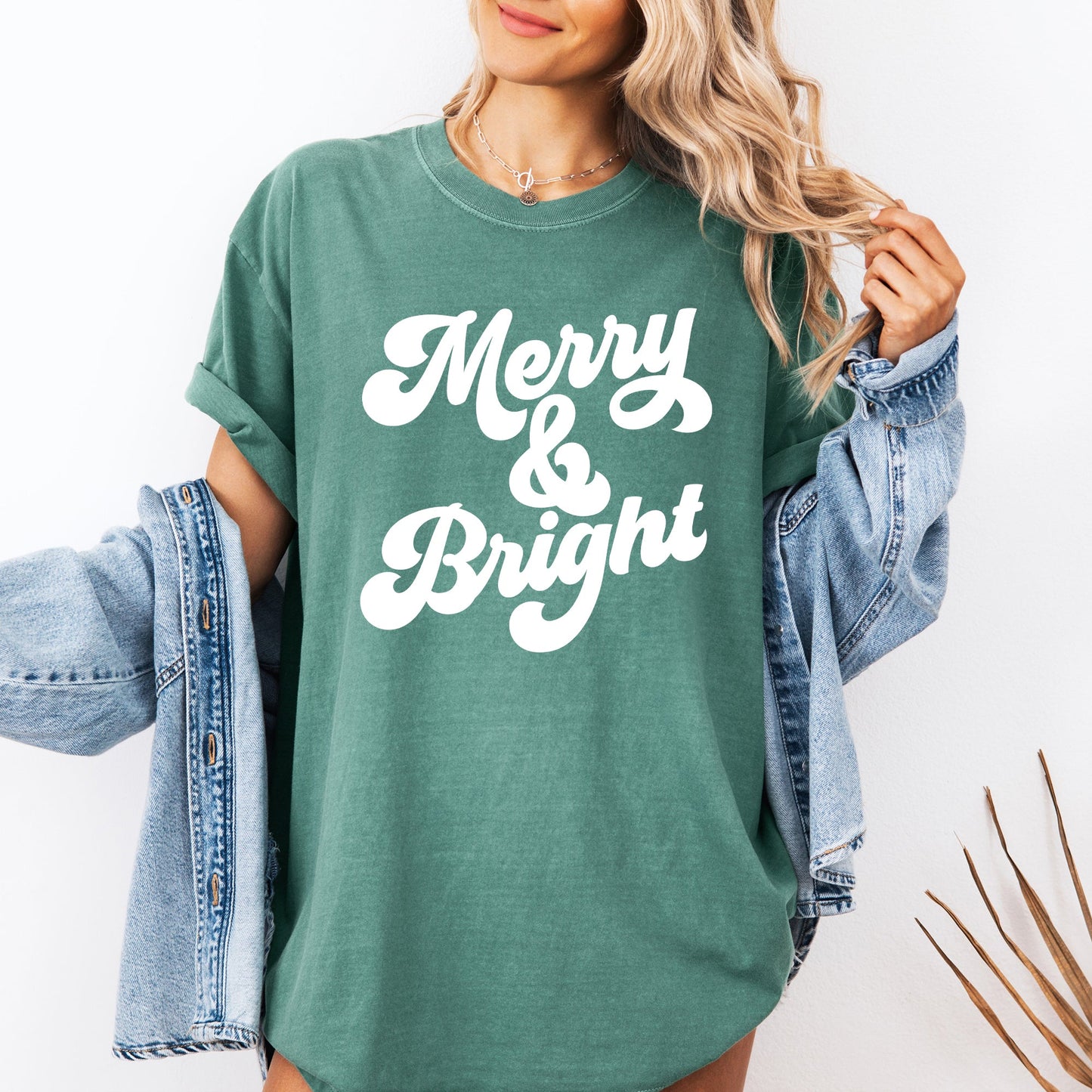 Merry and Bright, Classic Christmas, Winter, Santa, Xmas Tshirt Comfort Colors T-Shirt