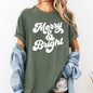 Merry and Bright, Classic Christmas, Winter, Santa, Xmas Tshirt Comfort Colors T-Shirt