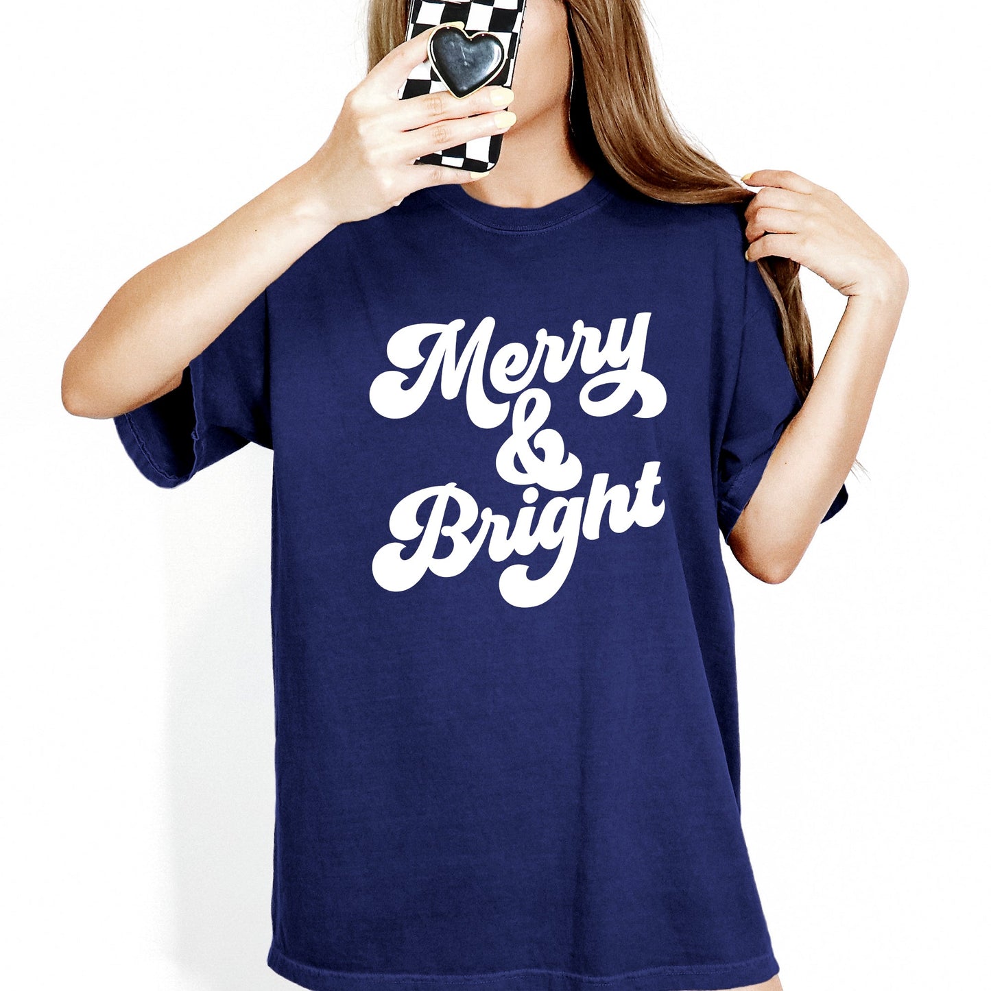 Merry and Bright, Classic Christmas, Winter, Santa, Xmas Tshirt Comfort Colors T-Shirt