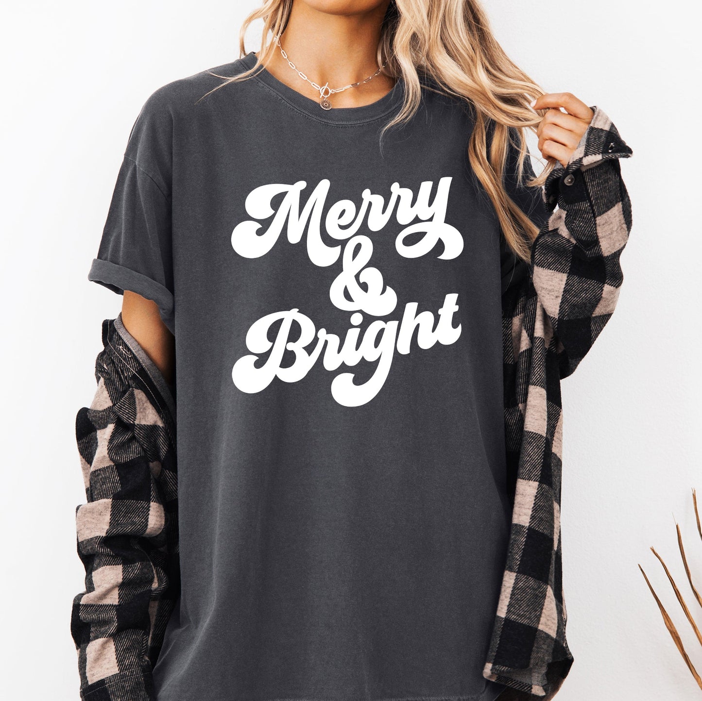 Merry and Bright, Classic Christmas, Winter, Santa, Xmas Tshirt Comfort Colors T-Shirt