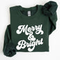 Merry and Bright, Classic Christmas, Winter, Santa, Xmas Sweatshirt