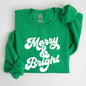 Merry and Bright, Classic Christmas, Winter, Santa, Xmas Sweatshirt