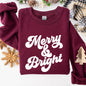 Merry and Bright, Classic Christmas, Winter, Santa, Xmas Sweatshirt