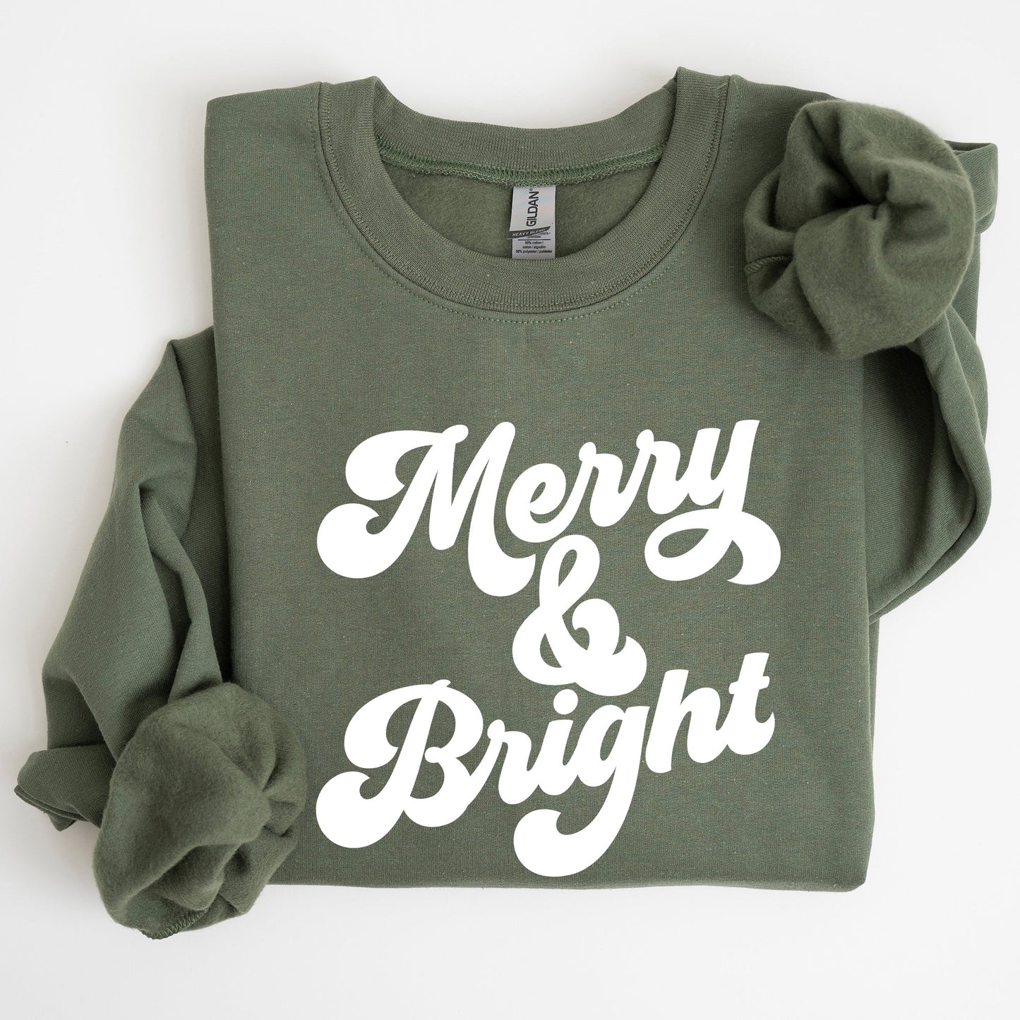 Merry and Bright, Classic Christmas, Winter, Santa, Xmas Sweatshirt