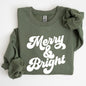 Merry and Bright, Classic Christmas, Winter, Santa, Xmas Sweatshirt