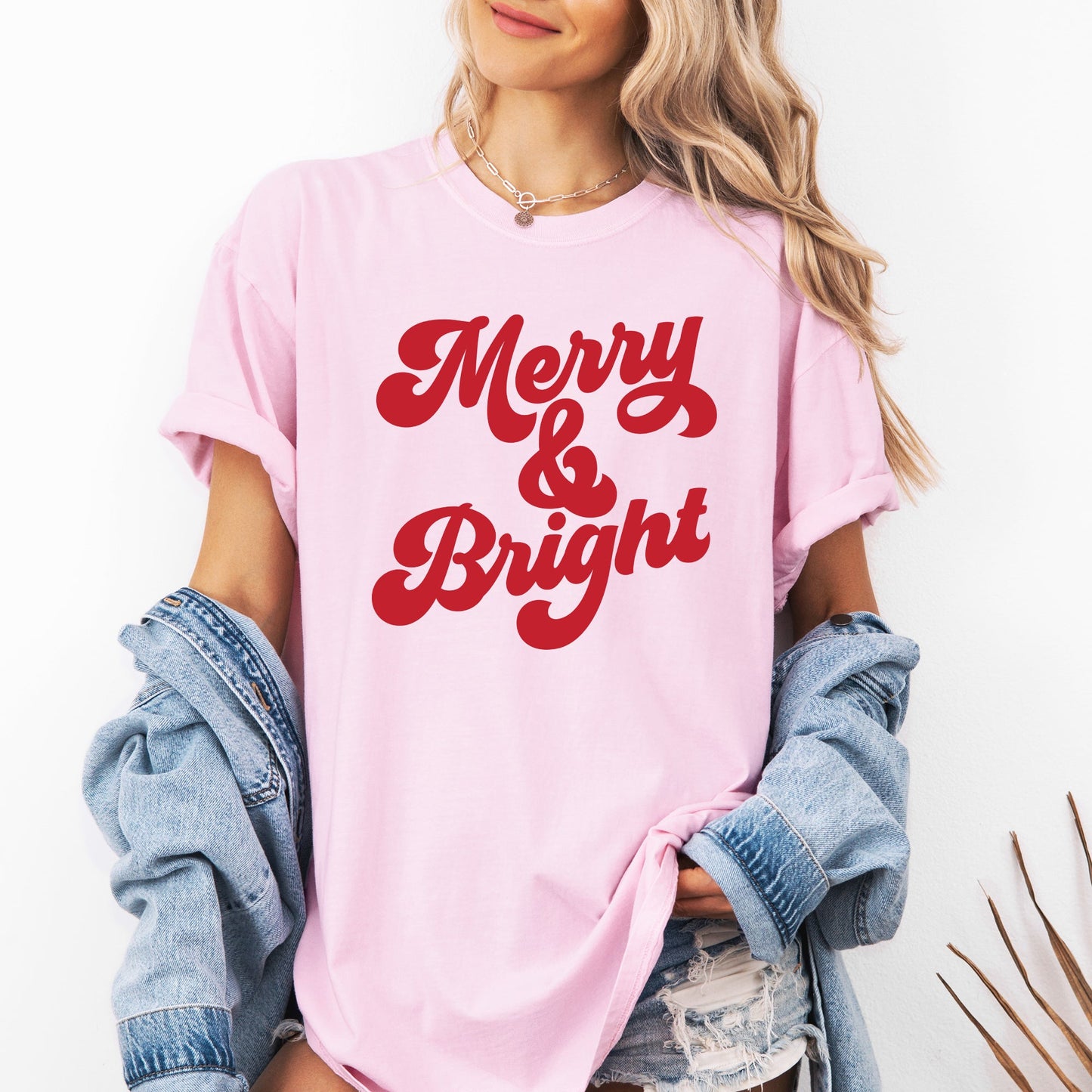 Merry and Bright, Classic Christmas, Winter, Santa, Xmas Tshirt Comfort Colors T-Shirt