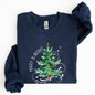 Merry and Bright, Colorful Christmas Tree, Swirls, Santa, Winter, Xmas Sweatshirt