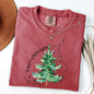 Merry and Bright, Colorful Christmas Tree, Swirls, Santa, Winter, Xmas Tshirt Comfort Colors T-Shirt
