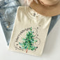 Merry and Bright, Colorful Christmas Tree, Swirls, Santa, Winter, Xmas Tshirt Comfort Colors T-Shirt