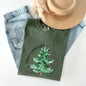 Merry and Bright, Colorful Christmas Tree, Swirls, Santa, Winter, Xmas Tshirt Comfort Colors T-Shirt