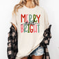 Merry and Bright, Colorful Christmas, Winter, Santa, Xmas Tshirt Comfort Colors T-Shirt