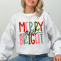 Merry and Bright, Colorful Christmas, Winter, Santa, Xmas Sweatshirt