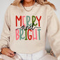Merry and Bright, Colorful Christmas, Winter, Santa, Xmas Sweatshirt