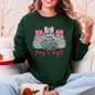 Merry and Bright, Colorful Pastel Christmas Trees, Bows, Ribbons, Santa Sweatshirt