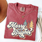 Merry and Bright, Colorful Retro, Christmas, Winter, Xmas, Santa Tshirt Comfort Colors T-Shirt