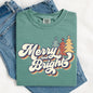 Merry and Bright, Colorful Retro, Christmas, Winter, Xmas, Santa Tshirt Comfort Colors T-Shirt