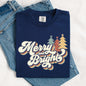 Merry and Bright, Colorful Retro, Christmas, Winter, Xmas, Santa Tshirt Comfort Colors T-Shirt