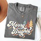 Merry and Bright, Colorful Retro, Christmas, Winter, Xmas, Santa Tshirt Comfort Colors T-Shirt