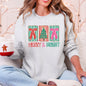 Merry and Bright, Pattern Blocks, Christmas Tree, Ribbon, Bows, Santa Sweatshirt