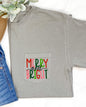 Merry and Bright, Pocket, Christmas, Colorful, Winter, Santa, Snow, Xmas Pocket Tee Comfort Colors T-Shirt