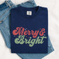 Merry and Bright, Red and Green, Christmas, Winter, Xmas Tshirt Comfort Colors T-Shirt