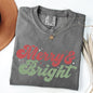 Merry and Bright, Red and Green, Christmas, Winter, Xmas Tshirt Comfort Colors T-Shirt