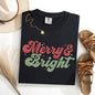 Merry and Bright, Red and Green, Christmas, Winter, Xmas Tshirt Comfort Colors T-Shirt