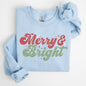 Merry and Bright, Red and Green, Christmas, Winter, Xmas Sweatshirt