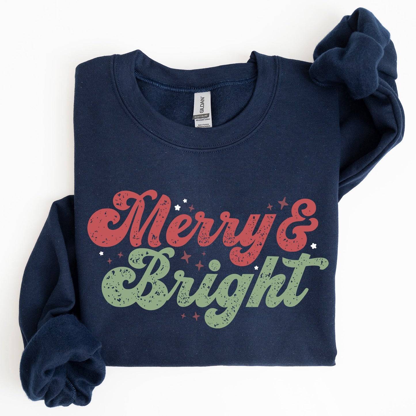 Merry and Bright, Red and Green, Christmas, Winter, Xmas Sweatshirt
