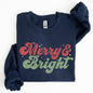 Merry and Bright, Red and Green, Christmas, Winter, Xmas Sweatshirt