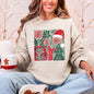 Merry and Bright, Retro Pattern, Christmas, Santa Hat, Christmas Tree Sweatshirt
