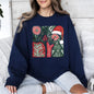 Merry and Bright, Retro Pattern, Christmas, Santa Hat, Christmas Tree Sweatshirt