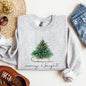 Merry and Bright, Sleigh, Christmas Tree, Winter, Snow, Xmas Sweatshirt