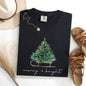 Merry and Bright, Sleigh, Christmas Tree, Winter, Snow, Xmas Tshirt Comfort Colors T-Shirt