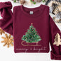 Merry and Bright, Sleigh, Christmas Tree, Winter, Snow, Xmas Sweatshirt