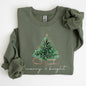 Merry and Bright, Sleigh, Christmas Tree, Winter, Snow, Xmas Sweatshirt