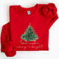 Merry and Bright, Sleigh, Christmas Tree, Winter, Snow, Xmas Sweatshirt