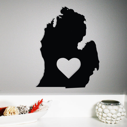State Heart - Michigan - Metal Wall Art/Decor | Home Decor | Kitchen + Metal