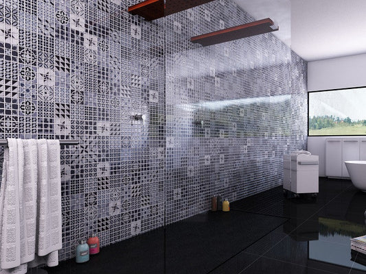 Polar Smoked Glass Mosaic 1x1