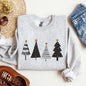 Minimalist Christmas Trees, Winter, Snow, Santa Sweatshirt