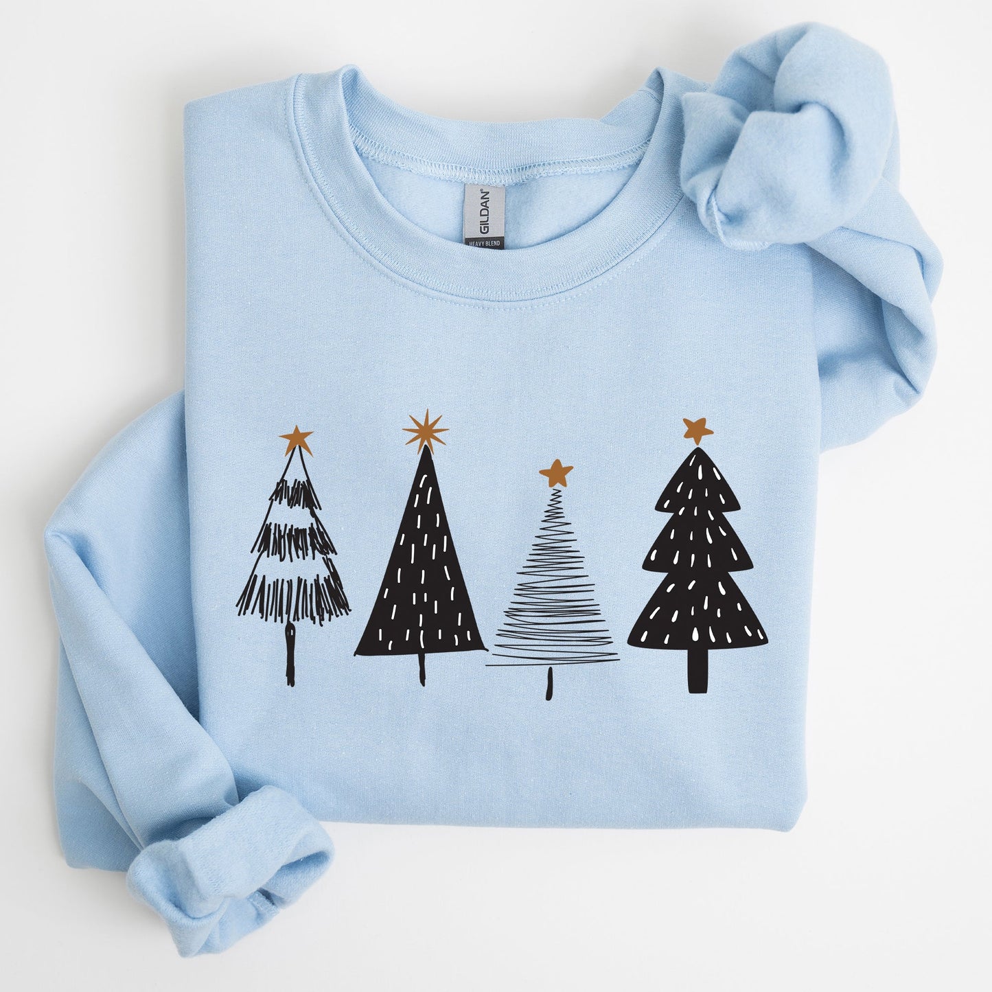 Minimalist Christmas Trees, Winter, Snow, Santa Sweatshirt