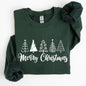 Minimalist Merry Christmas Trees, Classic, Retro, Winter, Santa, Xmas Sweatshirt