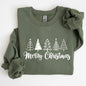 Minimalist Merry Christmas Trees, Classic, Retro, Winter, Santa, Xmas Sweatshirt