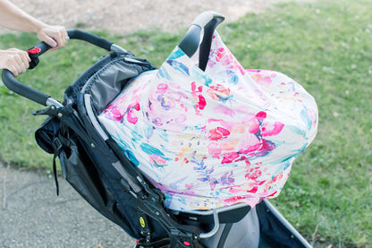 Car Seat Canopy and Breastfeeding Cover - Flora
