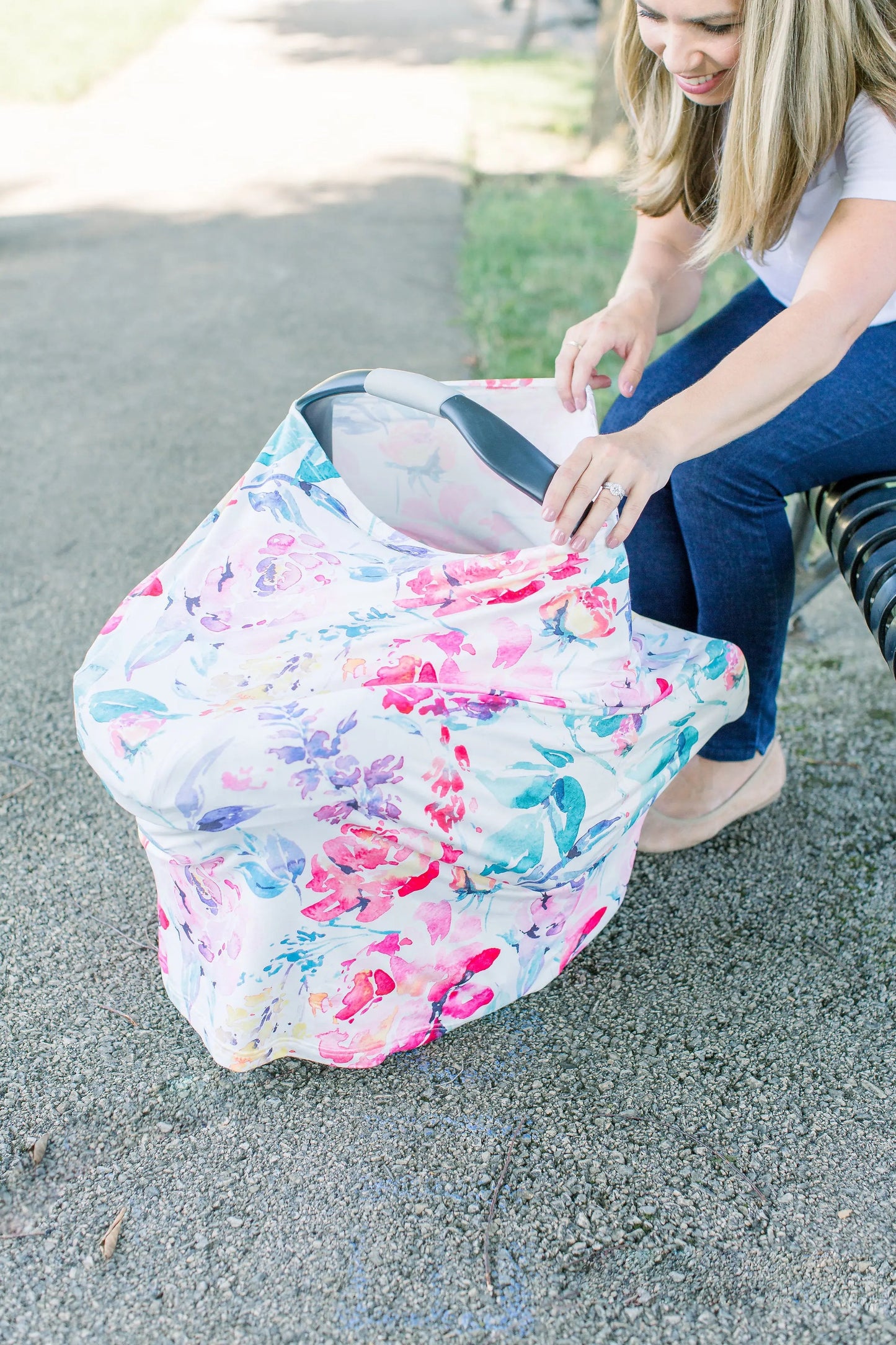 Car Seat Canopy and Breastfeeding Cover - Flora