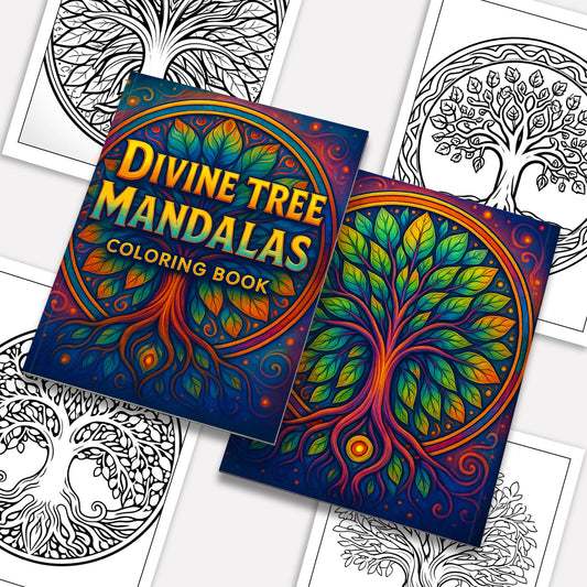 Divine Tree Mandalas Coloring Pages – 48 Spiritual and Nature Mandalas for Adults