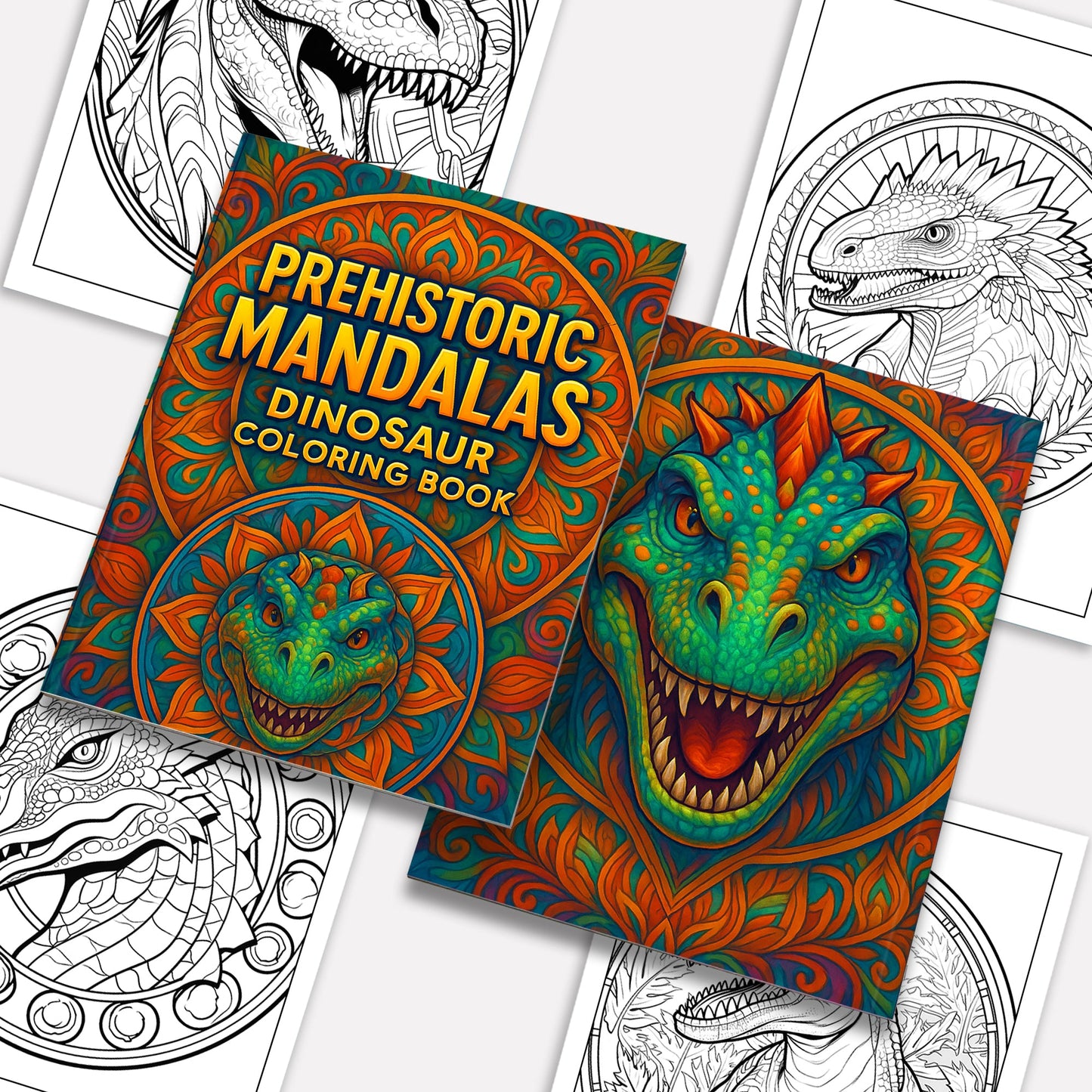 Prehistoric Mandalas Coloring Pages – 48 Intricate Dinosaur Designs for Adults