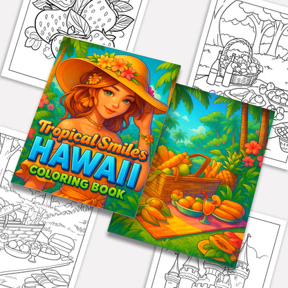 Tropical Smiles Hawaii Coloring Pages – 48 Fun Summer Activities for Kids
